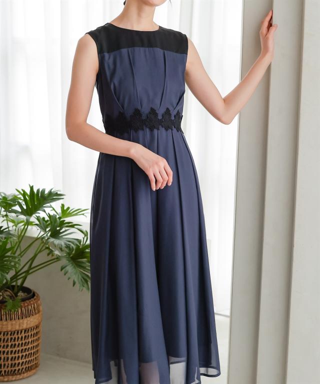 パーティドレス ワンピース レディース 結婚式 パーティー ドレス ウエスト レース デザイン ノースリーブ 春 夏 秋 冬 二次会 | LL/3L | ニッセン nissen_11