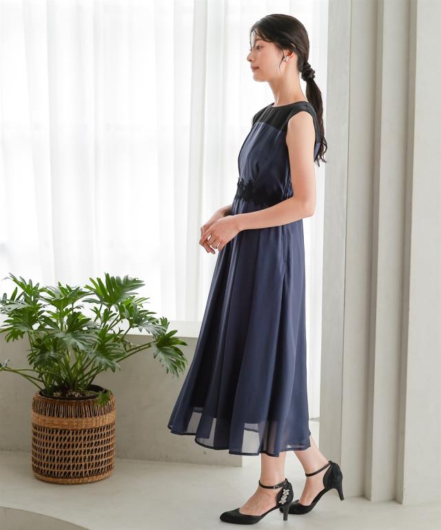 パーティドレス ワンピース レディース 結婚式 パーティー ドレス ウエスト レース デザイン ノースリーブ 春 夏 秋 冬 二次会 | 4L/5L | ニッセン nissen_10