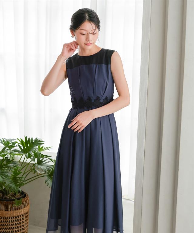パーティドレス ワンピース レディース 結婚式 パーティー ドレス ウエスト レース デザイン ノースリーブ 春 夏 秋 冬 二次会 | 4L/5L | ニッセン nissen_12