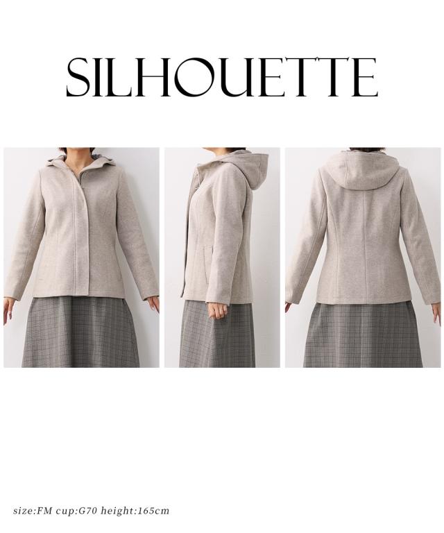 ジャケット アウター レディース 大きい胸専用 フード付 コート