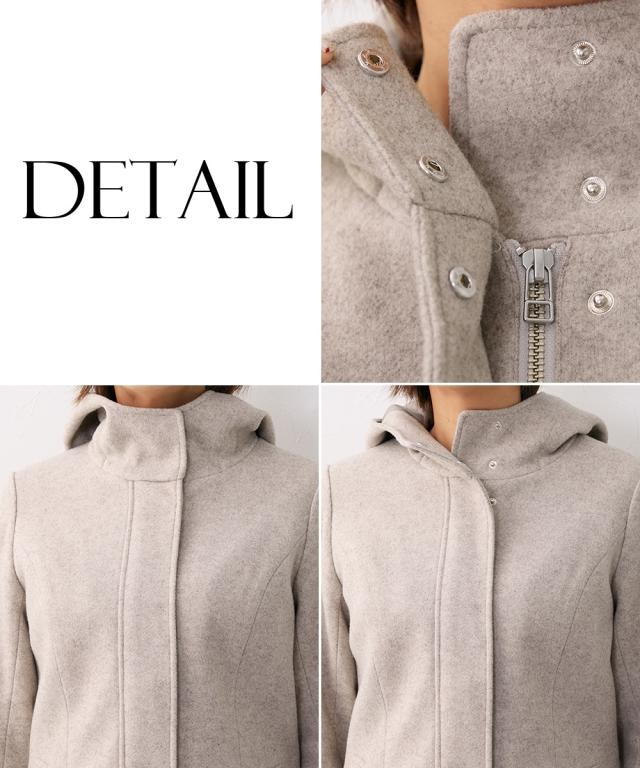 ジャケット アウター レディース 大きい胸専用 フード付 コート