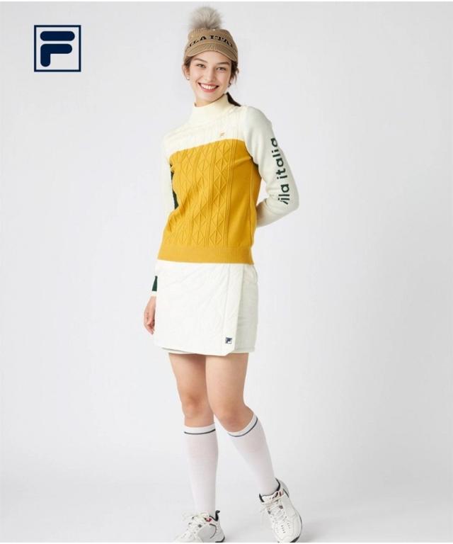 FILAGOLF スポーツウェア ボトムス レディース 中わた入りポリエステルタフタラップ スカート FILA GOLF 保温 冬 | 3L〜4L相当/5L〜6L相当 | ニッセン nissen