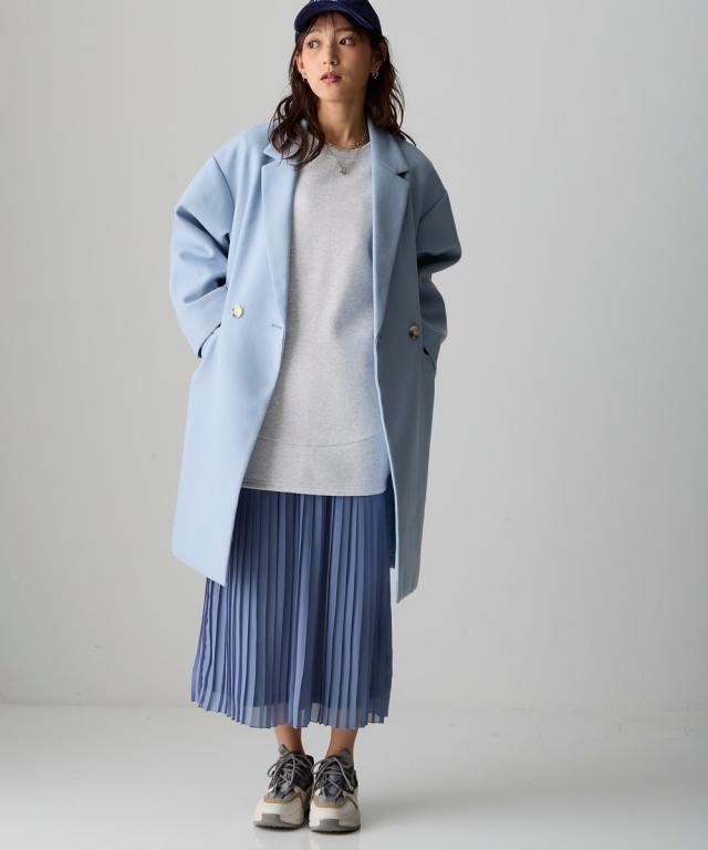 コート アウター レディース 軽やかフェイクウールチェスター 冬 | 4L