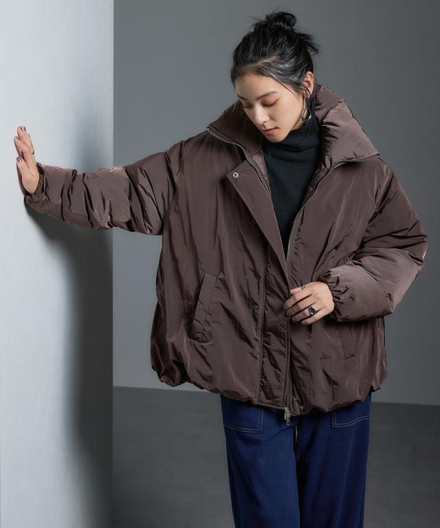 ジャケット アウター レディース ファイバーダウンゆったりサイズ