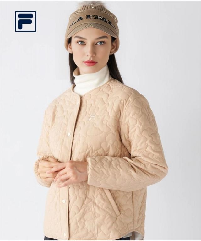 FILAGOLF スポーツウェア アウター レディース 裏ボア ストレッチ タフタフラワーキルト ジャケット FILA GOLF 冬 スポーツ観戦 羽織 | 4L/5L | ニッセン nissen