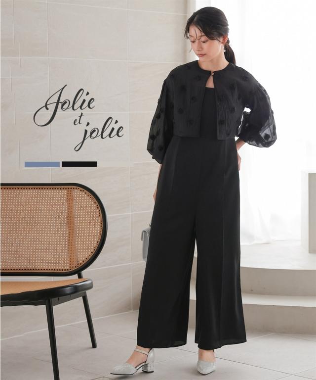 パーティドレス パンツ レディース 結婚式 パーティー ドレス 2wayフラワーモチーフ ボレロ オールインワン 春 夏 秋 冬 二次会 披露宴 | LL | ニッセン nissen