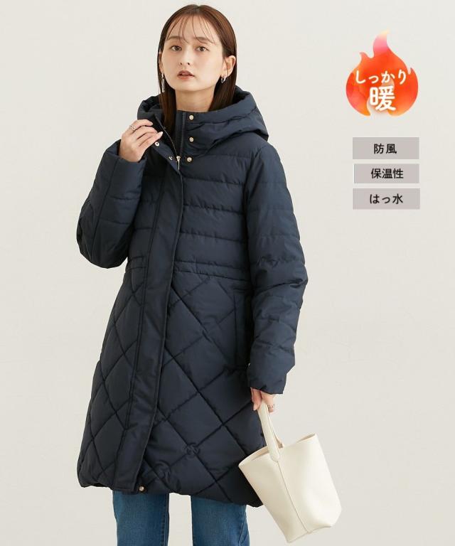 コート アウター レディース 防風 保温性 はっ水 キルトMIXファイバーダウン 冬 | M | ニッセン nissen