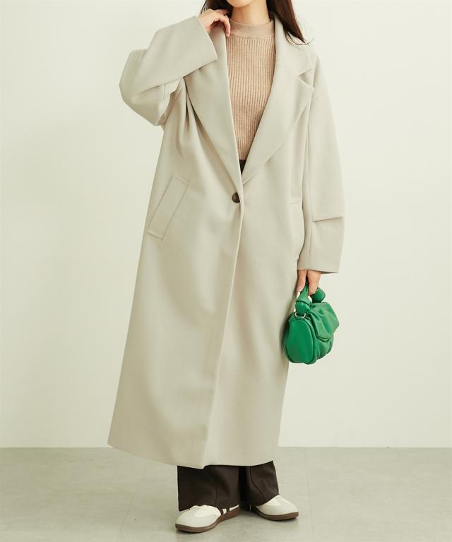 コート アウター レディース 袖タック入チェスター ロング丈 冬 | L | ニッセン nissen