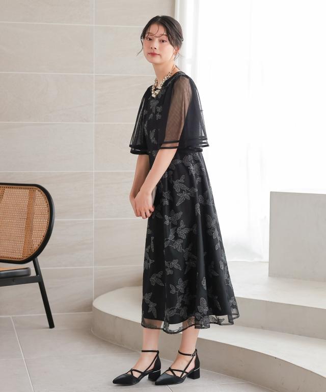 パーティドレス ワンピース レディース 結婚式 パーティー ドレス チュール刺繍使いフレアスリーブ 春 夏 秋 冬 二次会 披露宴 | M/L | ニッセン nissen_6