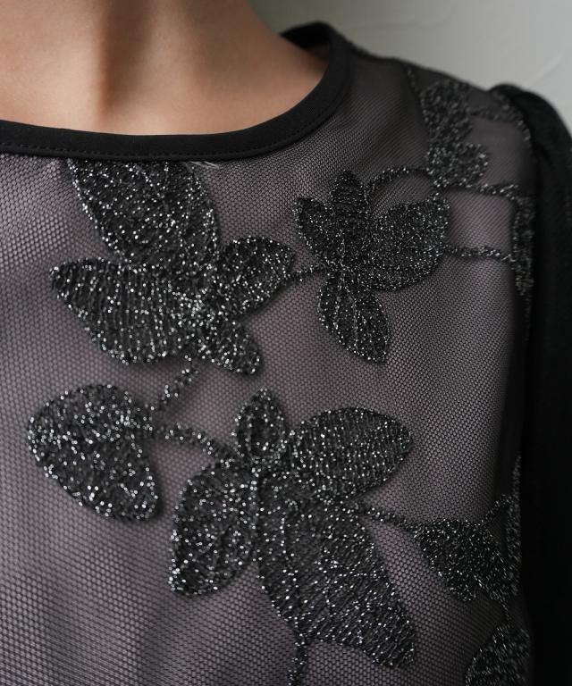 パーティドレス ワンピース レディース 結婚式 パーティー ドレス チュール刺繍使いフレアスリーブ 春 夏 秋 冬 二次会 披露宴 | M/L | ニッセン nissen_15