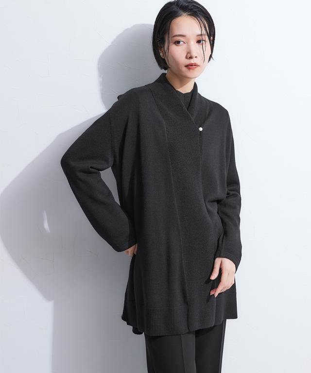 喪服 礼服 ブラックフォーマル レディース ニット 2点セット ショール カラー カーディガン ＋袖パールボタン ブラウス 〔Callarus〕 ニッセン nissen_8