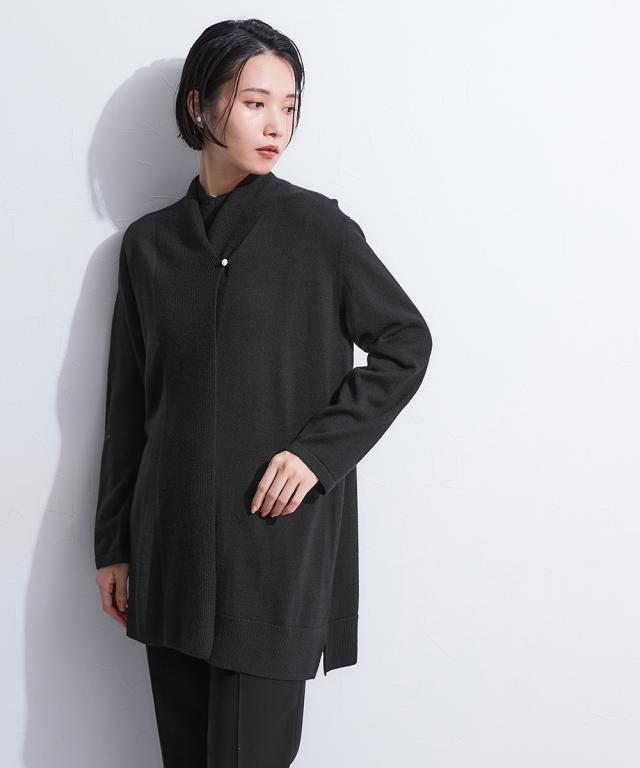 喪服 礼服 ブラックフォーマル レディース ニット 2点セット ショール カラー カーディガン ＋袖パールボタン ブラウス 〔Callarus〕 ニッセン nissen_9