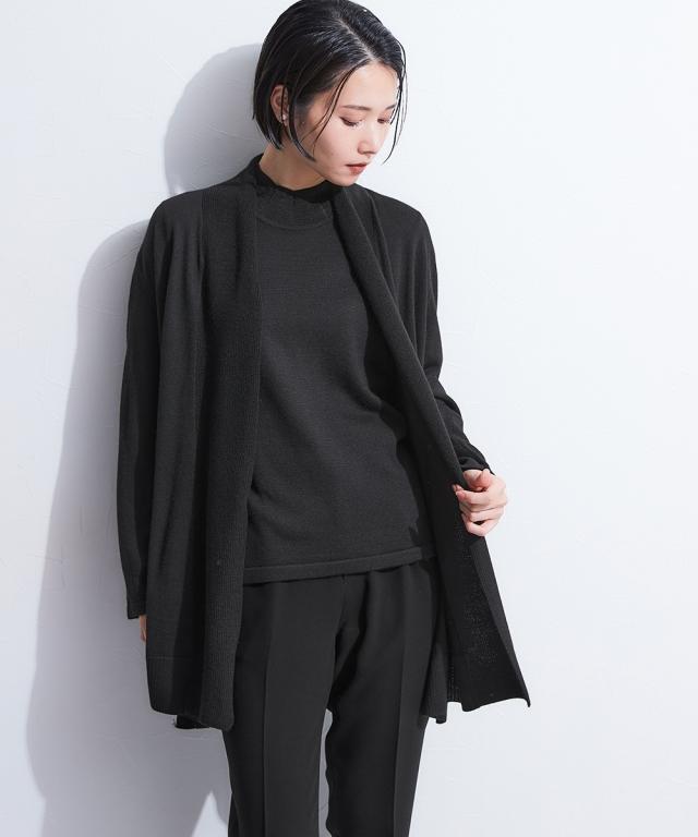 喪服 礼服 ブラックフォーマル レディース ニット 2点セット ショール カラー カーディガン ＋袖パールボタン ブラウス 〔Callarus〕 ニッセン nissen_13