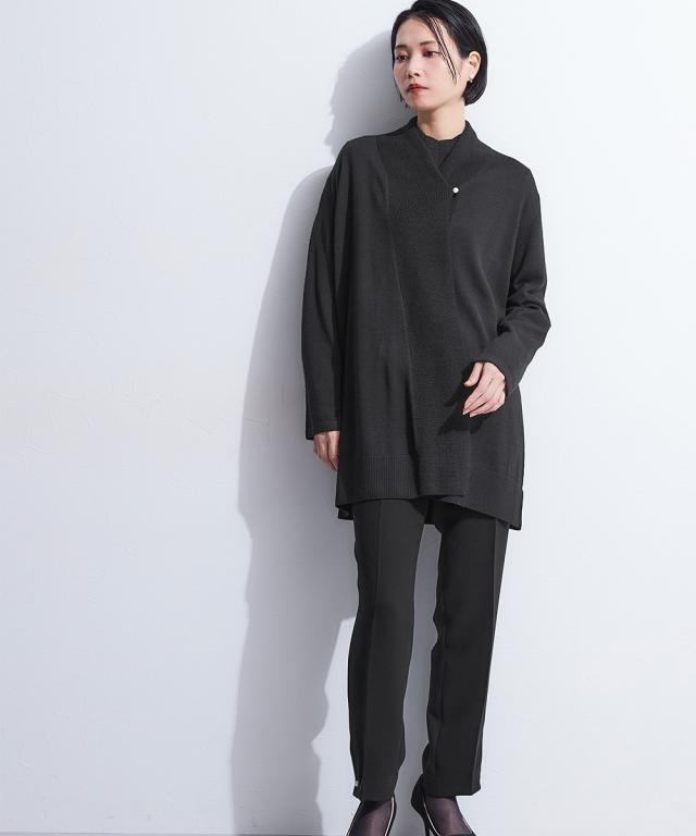 喪服 礼服 ブラックフォーマル レディース ニット 2点セット ショール カラー カーディガン ＋袖パールボタン ブラウス 〔Callarus〕 ニッセン nissen_16