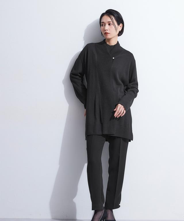 喪服 礼服 ブラックフォーマル レディース ニット 2点セット ショール カラー カーディガン ＋袖パールボタン ブラウス 〔Callarus〕 ニッセン nissen_17