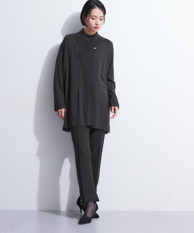 喪服 礼服 ブラックフォーマル レディース ニット 2点セット ショール カラー カーディガン ＋袖パールボタン ブラウス 〔Callarus〕 ニッセン nissen_18