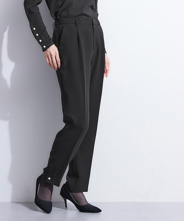 喪服 礼服 ブラックフォーマル レディース 単品 洗える防しわ裾パール調ボタンアクセント ストレッチ パンツ 〔Callarus〕 春 夏 秋 冬 | M/L | ニッセン nissen_5