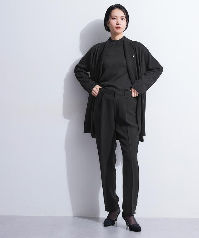 喪服 礼服 ブラックフォーマル レディース 単品 洗える防しわ裾パール調ボタンアクセント ストレッチ パンツ 〔Callarus〕 春 夏 秋 冬 | M/L | ニッセン nissen_10