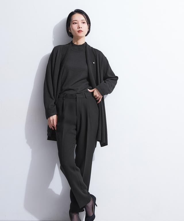 喪服 礼服 ブラックフォーマル レディース 単品 洗える防しわ裾パール調ボタンアクセント ストレッチ パンツ 〔Callarus〕 春 夏 秋 冬 | M/L | ニッセン nissen_12