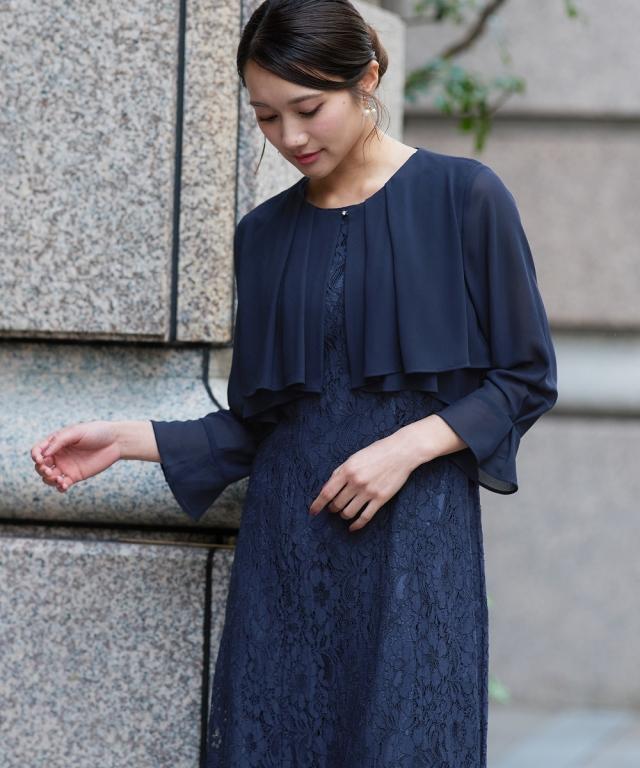 パーティドレス ワンピース レディース 結婚式 パーティー ドレス 羽織 ボレロ 風 レース 春 夏 秋 冬 二次会 披露宴 お呼ばれ | M/L | ニッセン nissen_4
