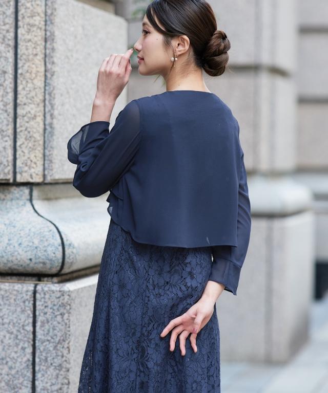 パーティドレス ワンピース レディース 結婚式 パーティー ドレス 羽織 ボレロ 風 レース 春 夏 秋 冬 二次会 披露宴 お呼ばれ | M/L | ニッセン nissen_5
