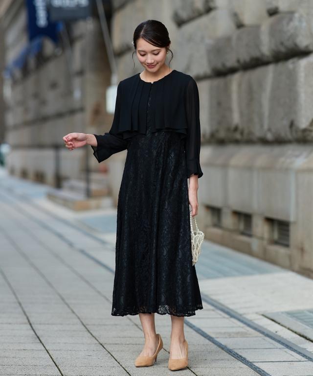 パーティドレス ワンピース レディース 結婚式 パーティー ドレス 羽織 ボレロ 風 レース 春 夏 秋 冬 二次会 披露宴 お呼ばれ | M/L | ニッセン nissen_6