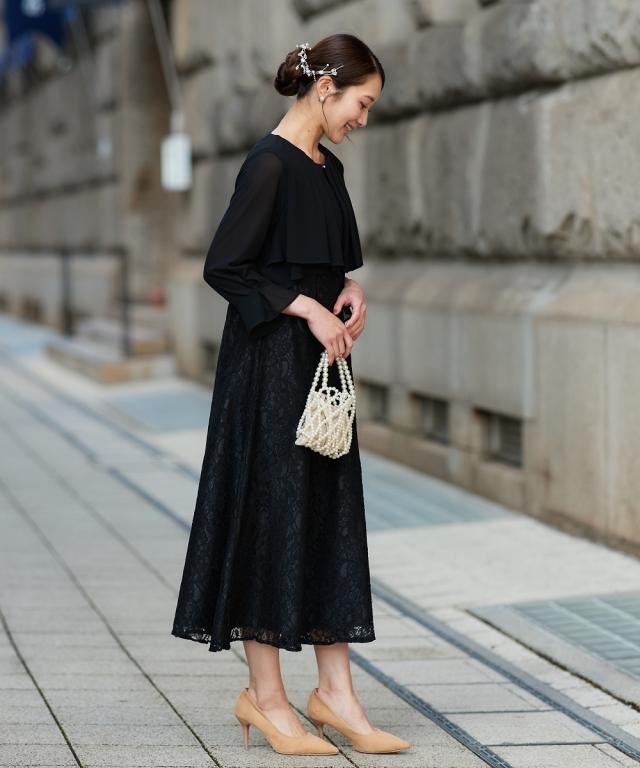 パーティドレス ワンピース レディース 結婚式 パーティー ドレス 羽織 ボレロ 風 レース 春 夏 秋 冬 二次会 披露宴 お呼ばれ | M/L | ニッセン nissen_8