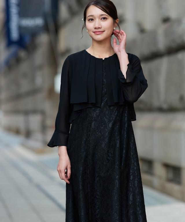 パーティドレス ワンピース レディース 結婚式 パーティー ドレス 羽織 ボレロ 風 レース 春 夏 秋 冬 二次会 披露宴 お呼ばれ | M/L | ニッセン nissen_10
