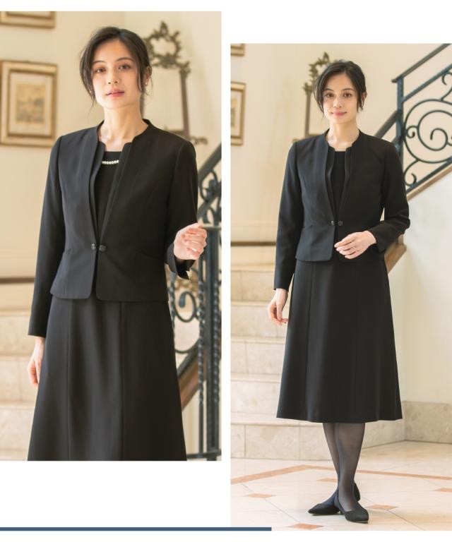 喪服 礼服 ブラックフォーマル レディース 洗える防シワ 前開き 