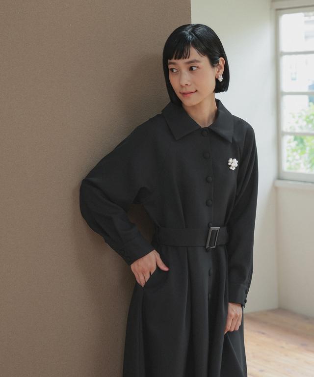 スーツ フォーマル レディース 入学式 卒業式 ベルテッドラグラン コート ワンピース 共布 ベルト ブローチ付 〔Neina〕 春 夏 秋 冬 ニッセン nissen_11