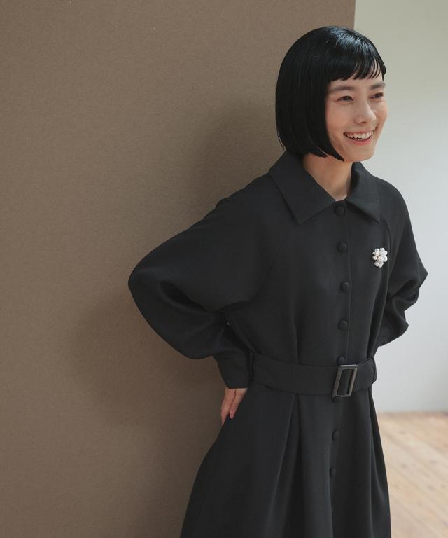スーツ フォーマル レディース 入学式 卒業式 ベルテッドラグラン コート ワンピース 共布 ベルト ブローチ付 〔Neina〕 春 夏 秋 冬 ニッセン nissen_13