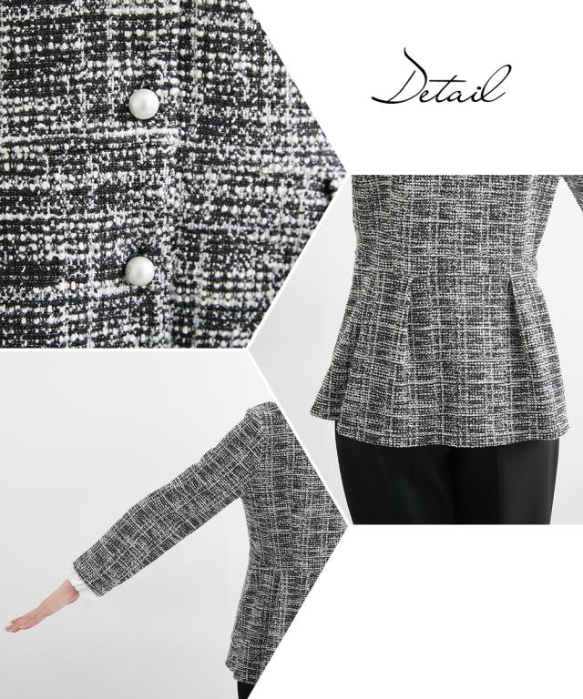 スーツ フォーマル レディース 入学式 卒業式 取り外せるフリル襟付