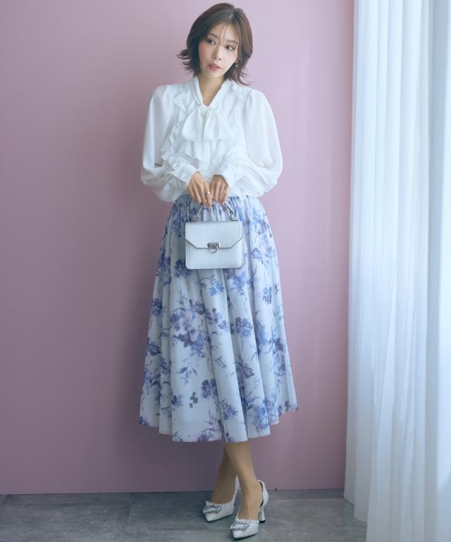ロングスカート レディース フラワーチュール スカート marun 春 秋 冬 マキシスカート 長め ロンスカ | 10L相当/5L〜6L相当/8L相当 | ニッセン nissen_2