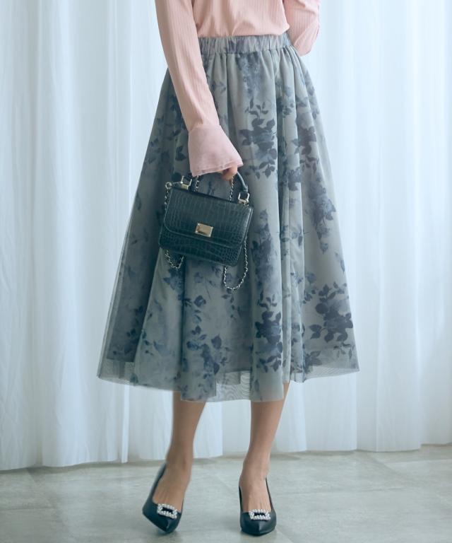 ロングスカート レディース フラワーチュール スカート marun 春 秋 冬 マキシスカート 長め ロンスカ | 10L相当/5L〜6L相当/8L相当 | ニッセン nissen_10