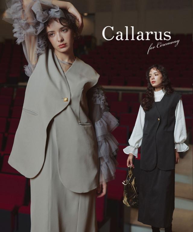スーツ フォーマル レディース 入学式 卒業式 アシメカーブ デザイン ジレ＋ キャミソール ワンピース アンサンブル 〔Callarus〕 春 夏 秋 冬 ニッセン nissen
