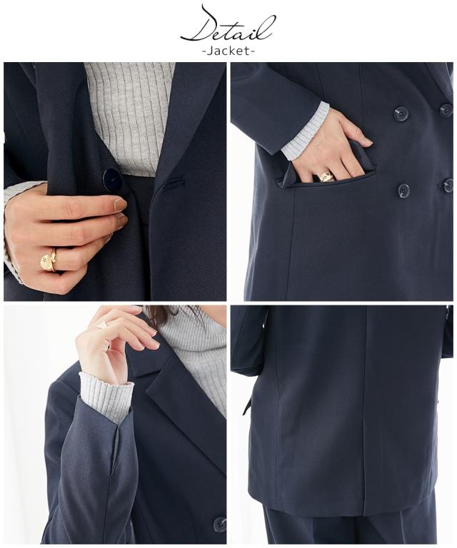 スーツ レディース 3つ揃え ダブルブレスト テーラード ジャケット ＋ ベスト ＋ワイド ストレート パンツ 春 秋 ビジネス | LL/3L | ニッセン nissen_7