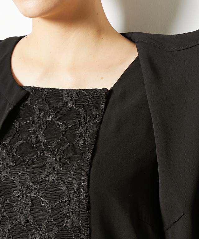 喪服 礼服 ブラックフォーマル トールサイズ レディース 高身長 前開き レース マキシ ワンピース 春 夏 秋 冬 大きいサイズ 冠婚葬祭 | M/L | ニッセン nissen