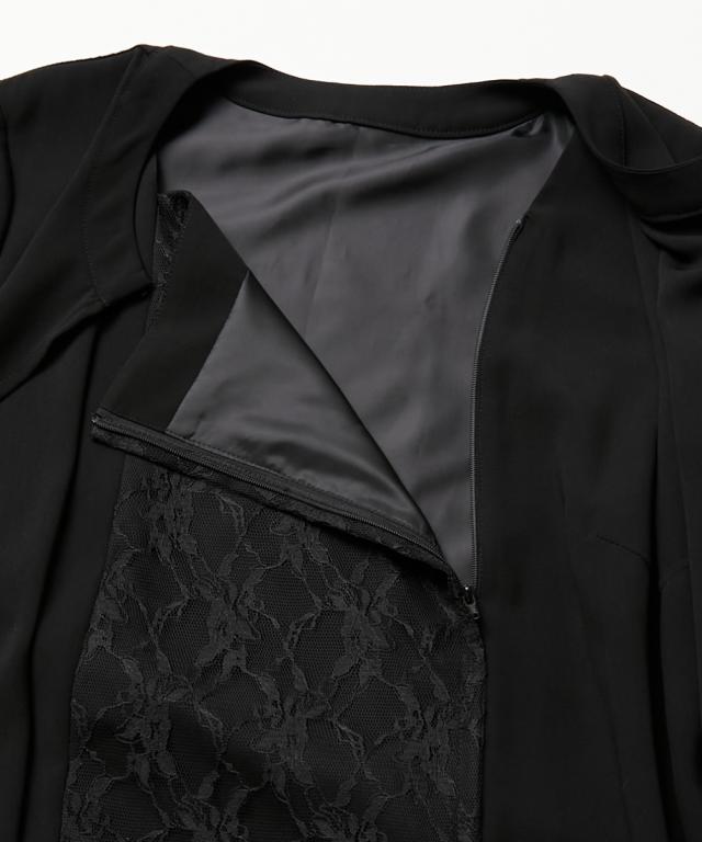 喪服 礼服 ブラックフォーマル トールサイズ レディース 高身長 前開き レース マキシ ワンピース 春 夏 秋 冬 大きいサイズ 冠婚葬祭 | M/L | ニッセン nissen