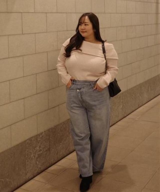 大きいサイズ 【らめちゃんコラボ】ウエストデザインワイドデニムパンツ ニッセン nissen_1