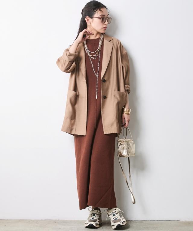 ワンピース ロング マキシ レディース 綿100％ タンクトップ ニット シックスタイル 春 夏 ひざ下 | 6L/8L/10L | ニッセン nissen