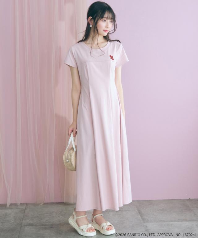 ワンピース ロング マキシ レディース ハローキティ Aラインフレアカット marun 夏 ひざ下 | L/LL/3L/4L/5L | ニッセン nissen_1