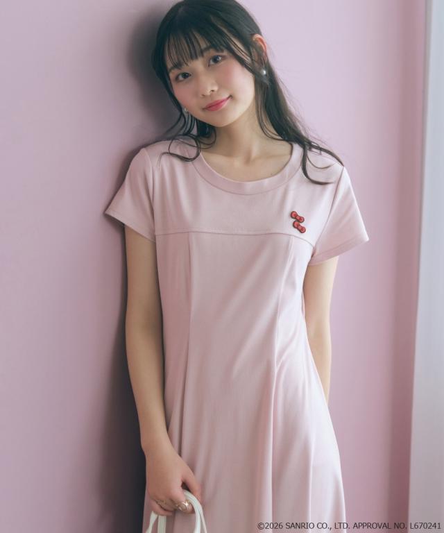ワンピース ロング マキシ レディース ハローキティ Aラインフレアカット marun 夏 ひざ下 | L/LL/3L/4L/5L | ニッセン nissen_2