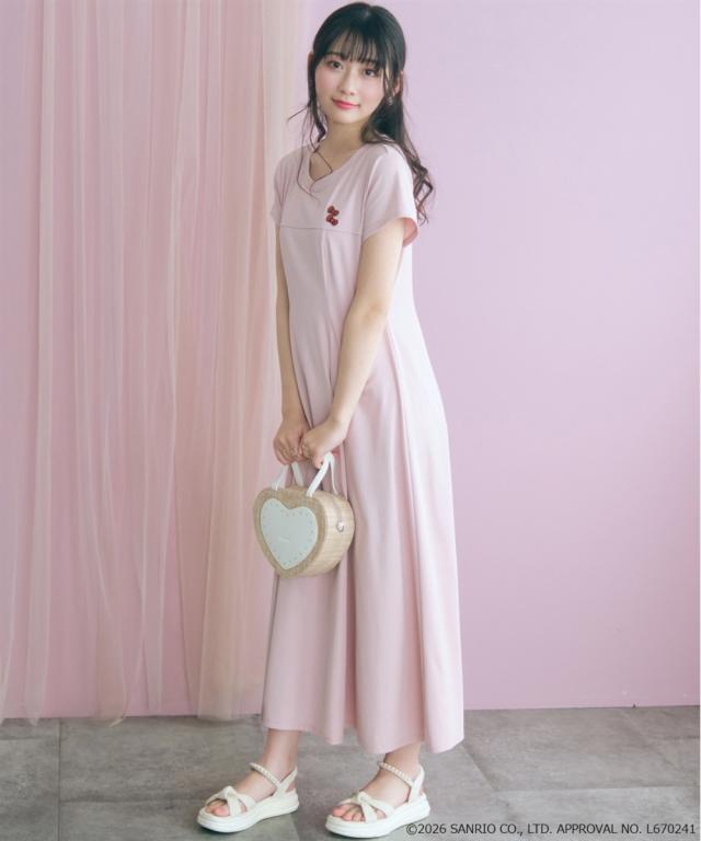 ワンピース ロング マキシ レディース ハローキティ Aラインフレアカット marun 夏 ひざ下 | L/LL/3L/4L/5L | ニッセン nissen_3