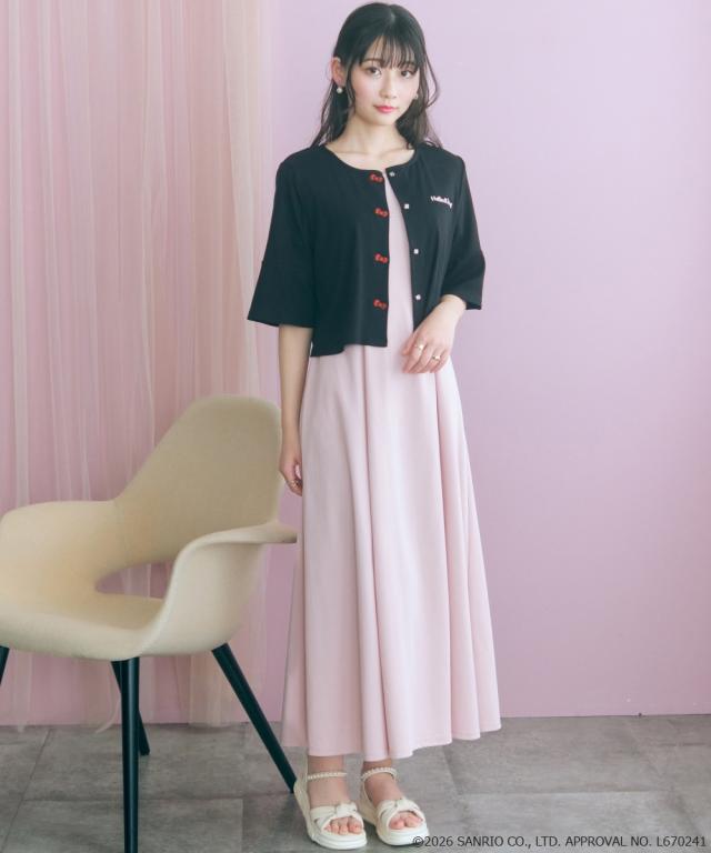 ワンピース ロング マキシ レディース ハローキティ Aラインフレアカット marun 夏 ひざ下 | L/LL/3L/4L/5L | ニッセン nissen_5