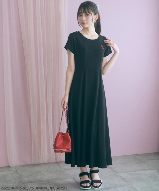 ワンピース ロング マキシ レディース ハローキティ Aラインフレアカット marun 夏 ひざ下 | L/LL/3L/4L/5L | ニッセン nissen_6