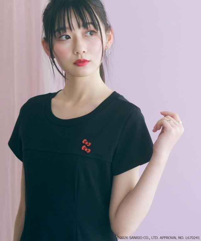 ワンピース ロング マキシ レディース ハローキティ Aラインフレアカット marun 夏 ひざ下 | L/LL/3L/4L/5L | ニッセン nissen_7