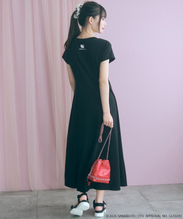 ワンピース ロング マキシ レディース ハローキティ Aラインフレアカット marun 夏 ひざ下 | L/LL/3L/4L/5L | ニッセン nissen_9