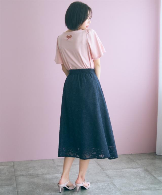ロングスカート レディース フラワーシアーカットジャガード スカート marun 夏 マキシスカート 長め ロンスカ | 6L/8L/10L | ニッセン nissen_7