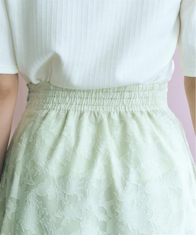 ロングスカート レディース フラワーシアーカットジャガード スカート marun 夏 マキシスカート 長め ロンスカ | 6L/8L/10L | ニッセン nissen_13
