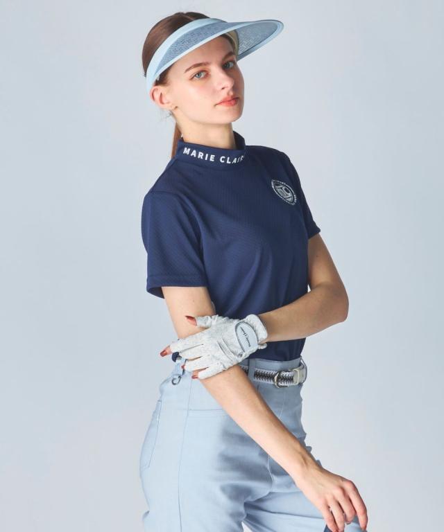marie claire SPORT スポーツウェア トップス レディース 多機能 半袖 切替モックネック プルオーバー marie claire sport 接触冷感 吸湿冷感 UVカット 吸汗速乾_3